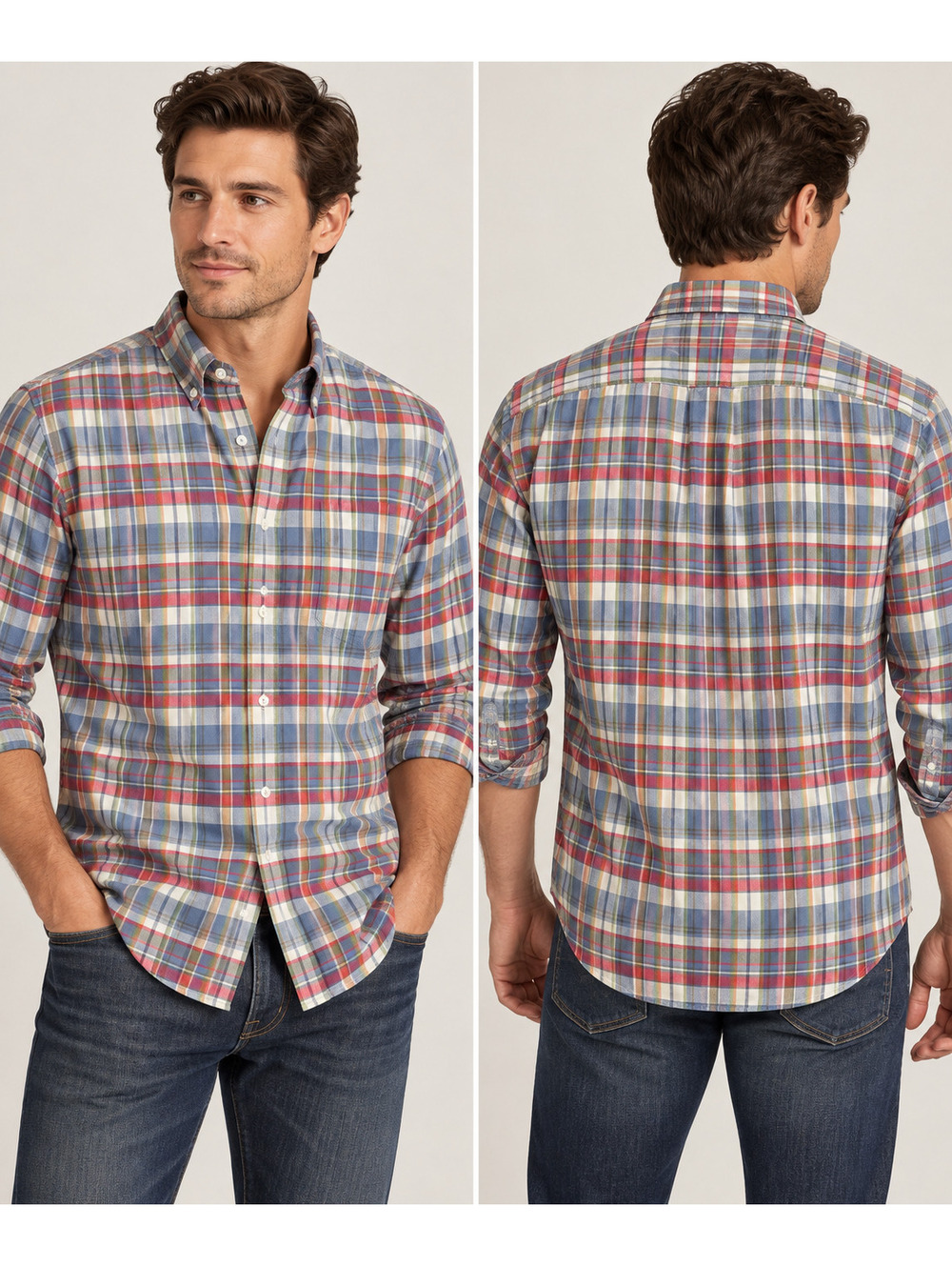 J.Crew Men's Tailored Plaid Button Down Shirt 100% Cotton Size Small